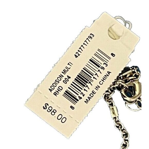 Kendra Scott Rhoduim Plated Three Layered Strands CZ Accent Addison Necklace - Picture 5 of 6